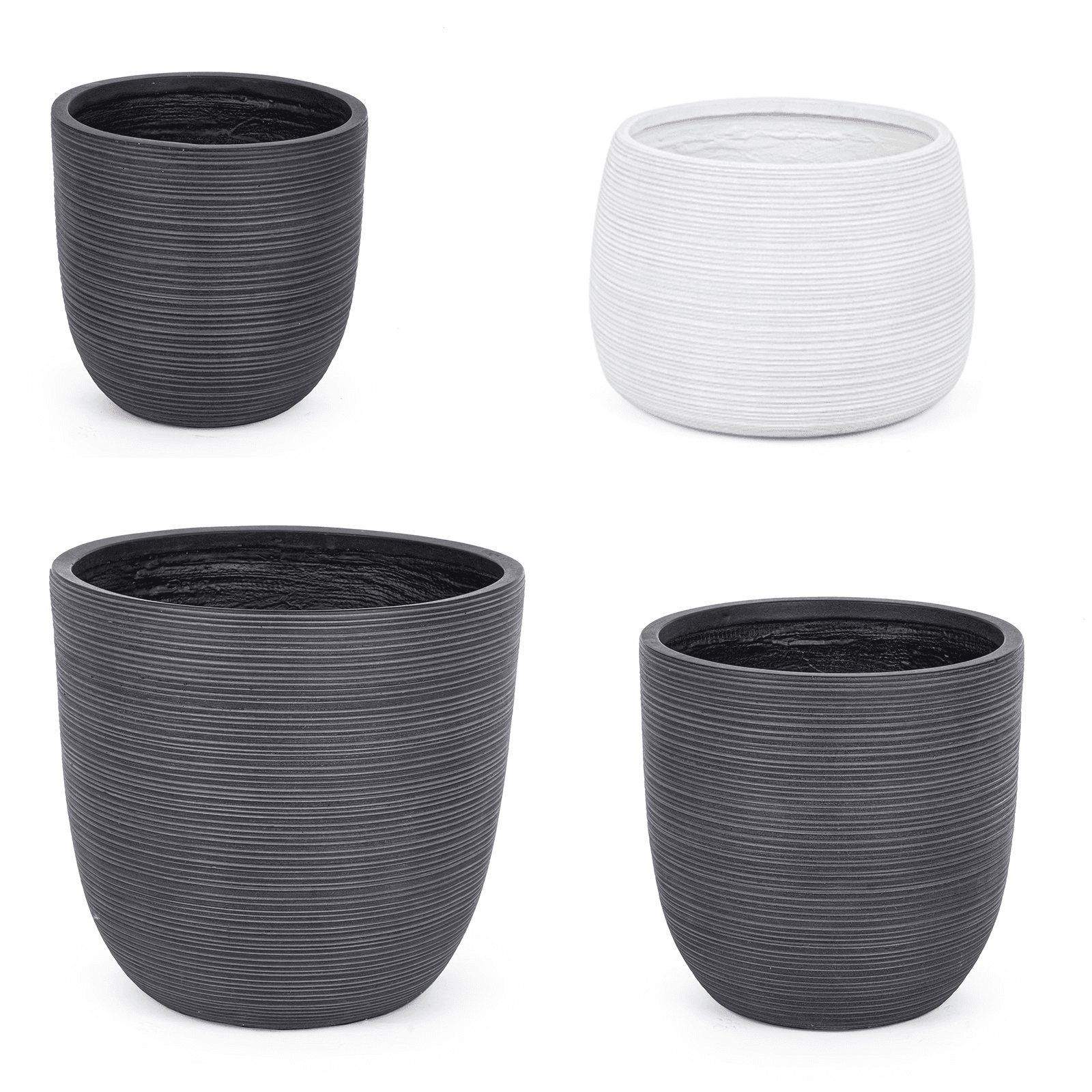 Set di balconiere vasi da giardino balcone esterno per piante antracite Stripes in Balconiere Decor Space - Altamura, commercioVirtuoso.it