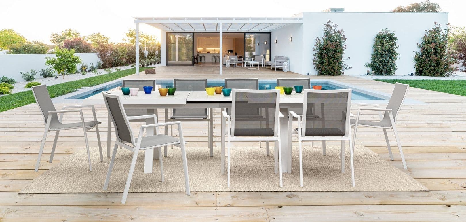 Tavolo allungabile "Krion" con struttura in alluminio, piano in ceramica, da 205 - 265 x 103 cm - 27