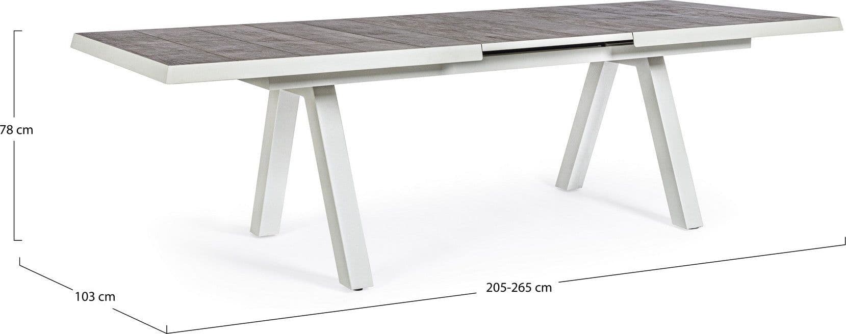 Tavolo allungabile "Krion" con struttura in alluminio, piano in ceramica, da 205 - 265 x 103 cm - 30