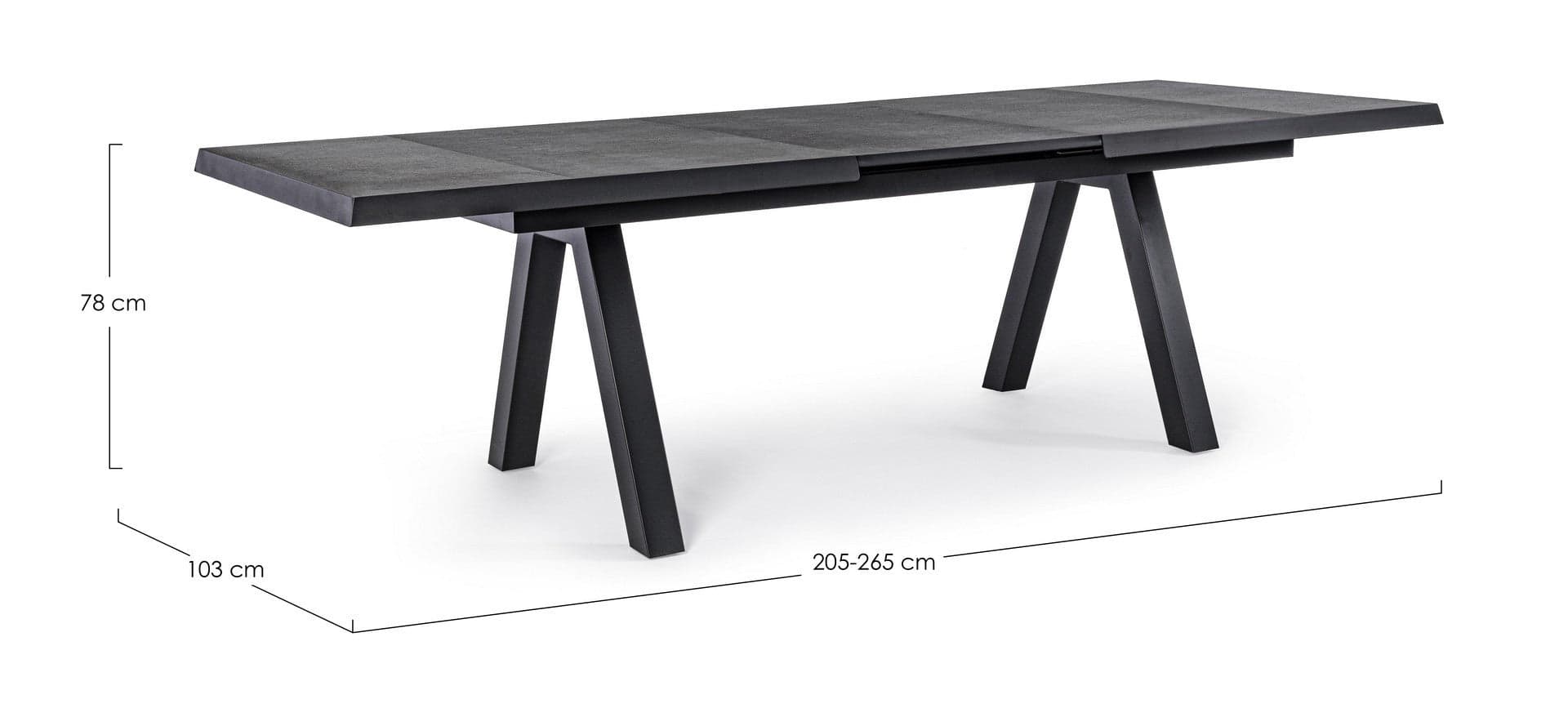 Tavolo allungabile "Krion" con struttura in alluminio, piano in ceramica, da 205 - 265 x 103 cm in Tavoli da sala da pranzo Decor Space - Altamura, commercioVirtuoso.it