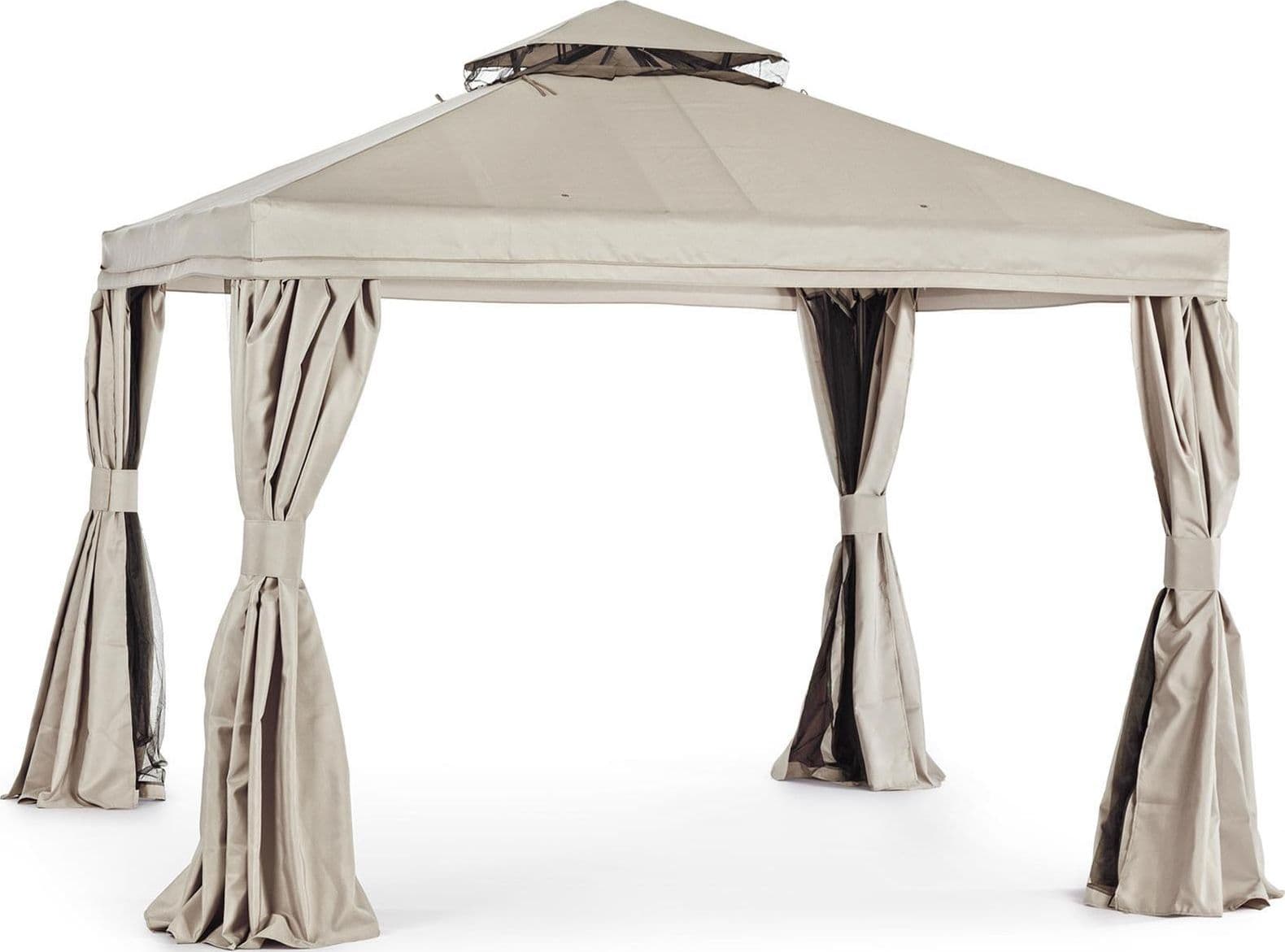 Gazebo "Lerici" da giardino, struttura in alluminio con tende e zanzariere Giardino e giardinaggio/Arredamento da giardino e accessori/Ombrelloni tende e tettucci parasole/Gazebo Decor Space - Altamura, Commerciovirtuoso.it