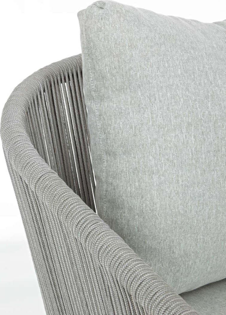 Salottino "annecy" Con Struttura Intrecciata in Corda E Piedi in Legno per Giardino E Veranda Giardino e giardinaggio/Arredamento da giardino e accessori/Set di mobili Decor Space - Altamura, Commerciovirtuoso.it