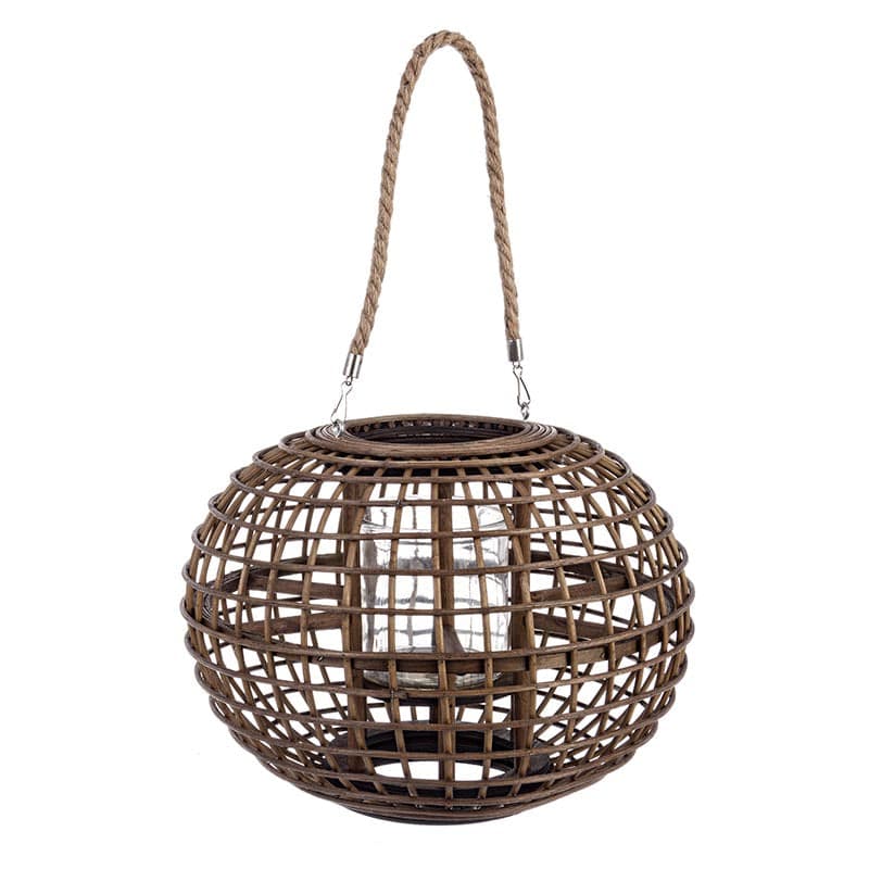 Lanterna con manico da esterno nero in bamboo decorazione per giardino in Lanterne Decor Space - Altamura, commercioVirtuoso.it