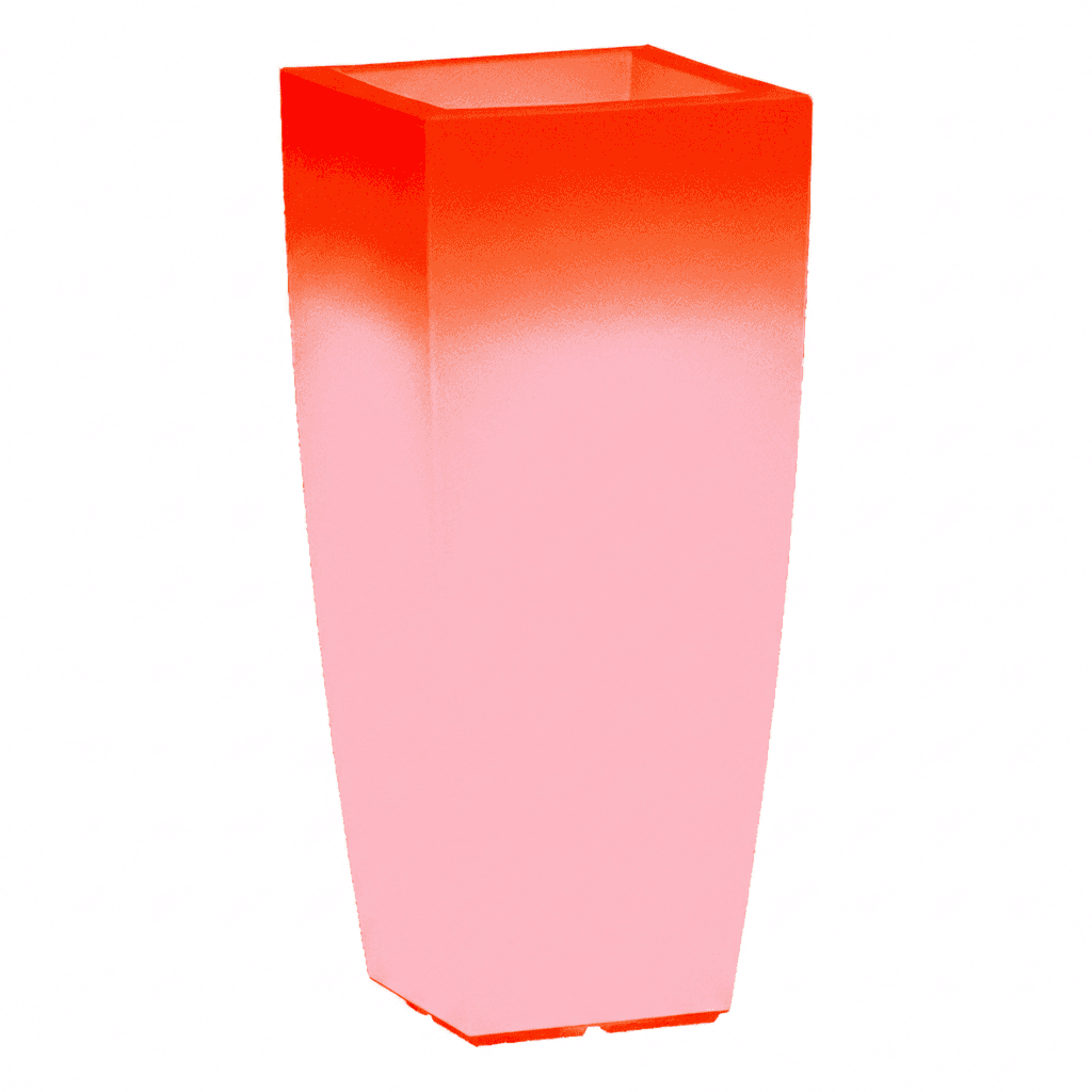 Vaso luminoso Stilo Square Bright decorazione con led per esterno "Made in Italy" - 11