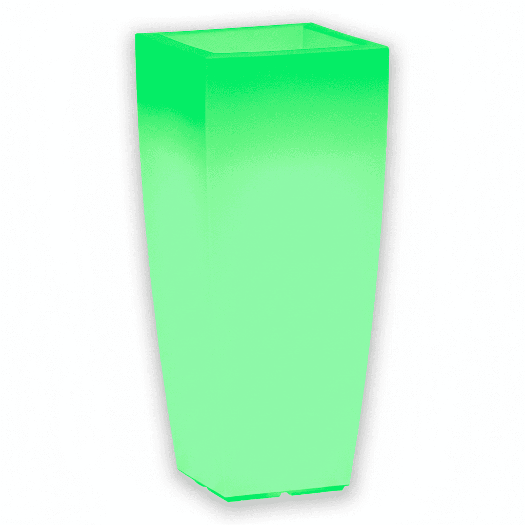 Vaso luminoso Stilo Square Bright decorazione con led per esterno "Made in Italy" - 12