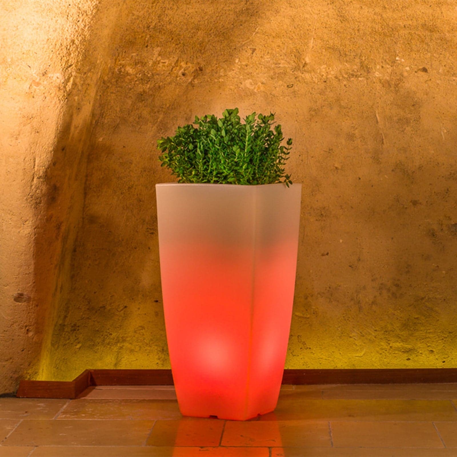 Vaso luminoso Stilo Square Bright decorazione con led per esterno "Made in Italy" in Fioriere Decor Space - Altamura, commercioVirtuoso.it