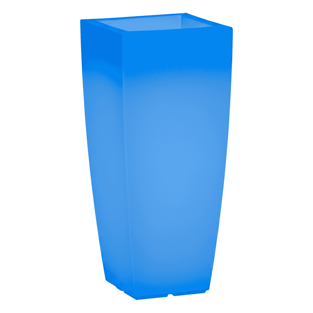 Vaso luminoso Stilo Square Bright decorazione con led per esterno "Made in Italy" - 10