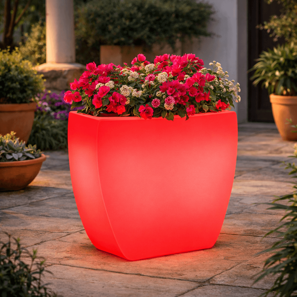 Vaso luminoso Heart Bright con led decorazione "Made in Italy" per esterno - 14