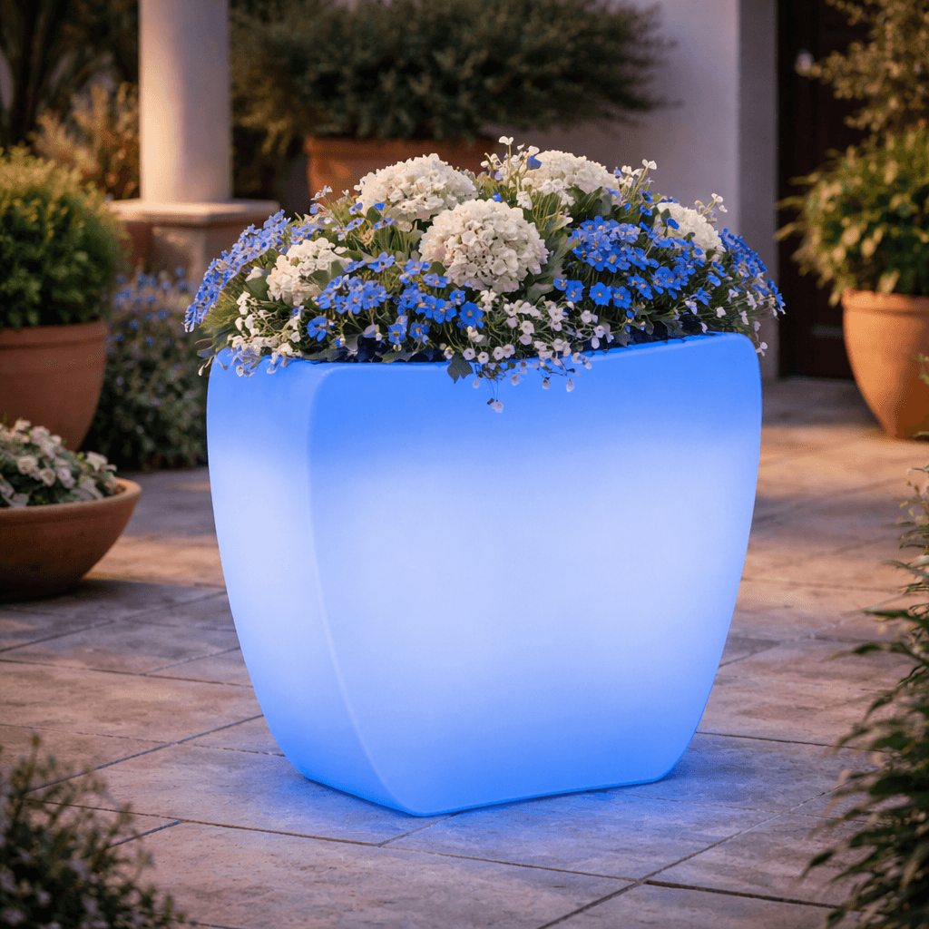 Vaso luminoso Heart Bright con led decorazione "Made in Italy" per esterno - 16