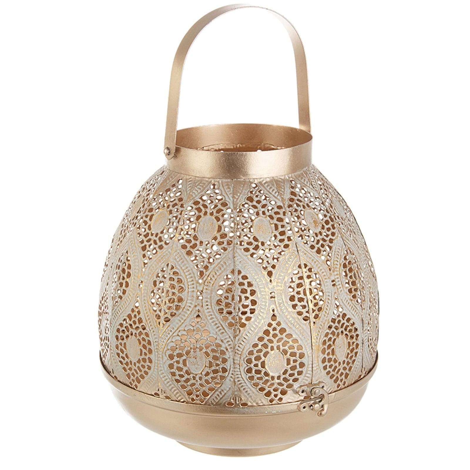 Lanterna "Namid" champagne in metallo per interno ed esterno set da 3 pezzi in Lanterne Decor Space - Altamura, commercioVirtuoso.it