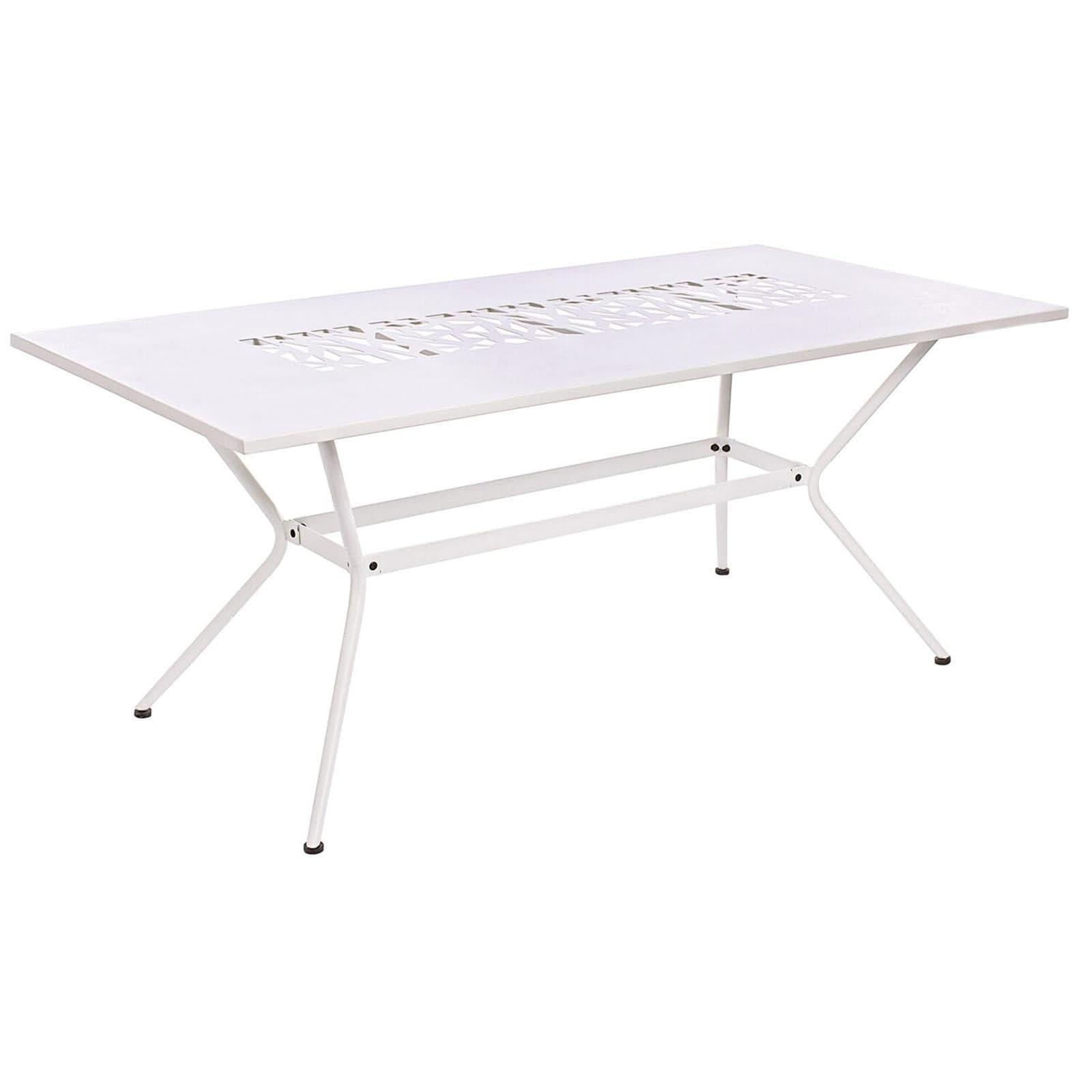 Tavolo "Nicole" in Acciaio verniciato Bianco da giardino per esterno 180 x 90 cm in Tavoli standard Decor Space - Altamura, commercioVirtuoso.it