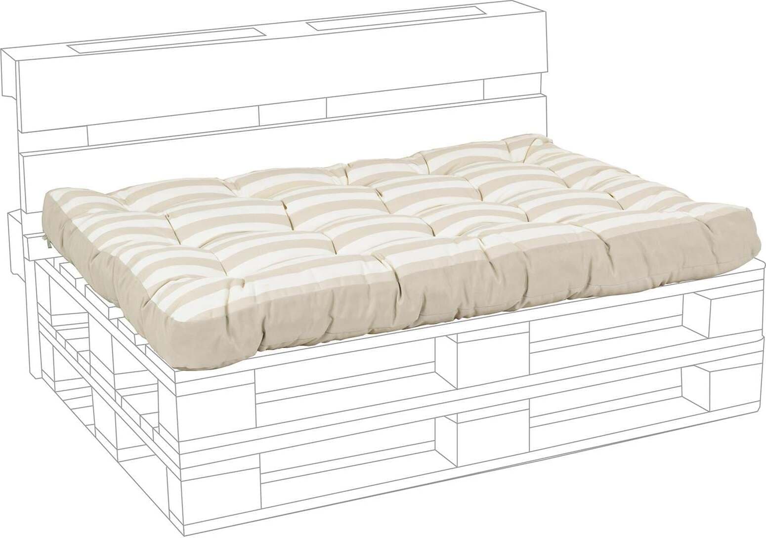Cuscino imbottito per pedane in legno divani con bancali 120 cm Giardino e giardinaggio/Arredamento da giardino e accessori/Cuscini/Cuscini per divani Decor Space - Altamura, Commerciovirtuoso.it