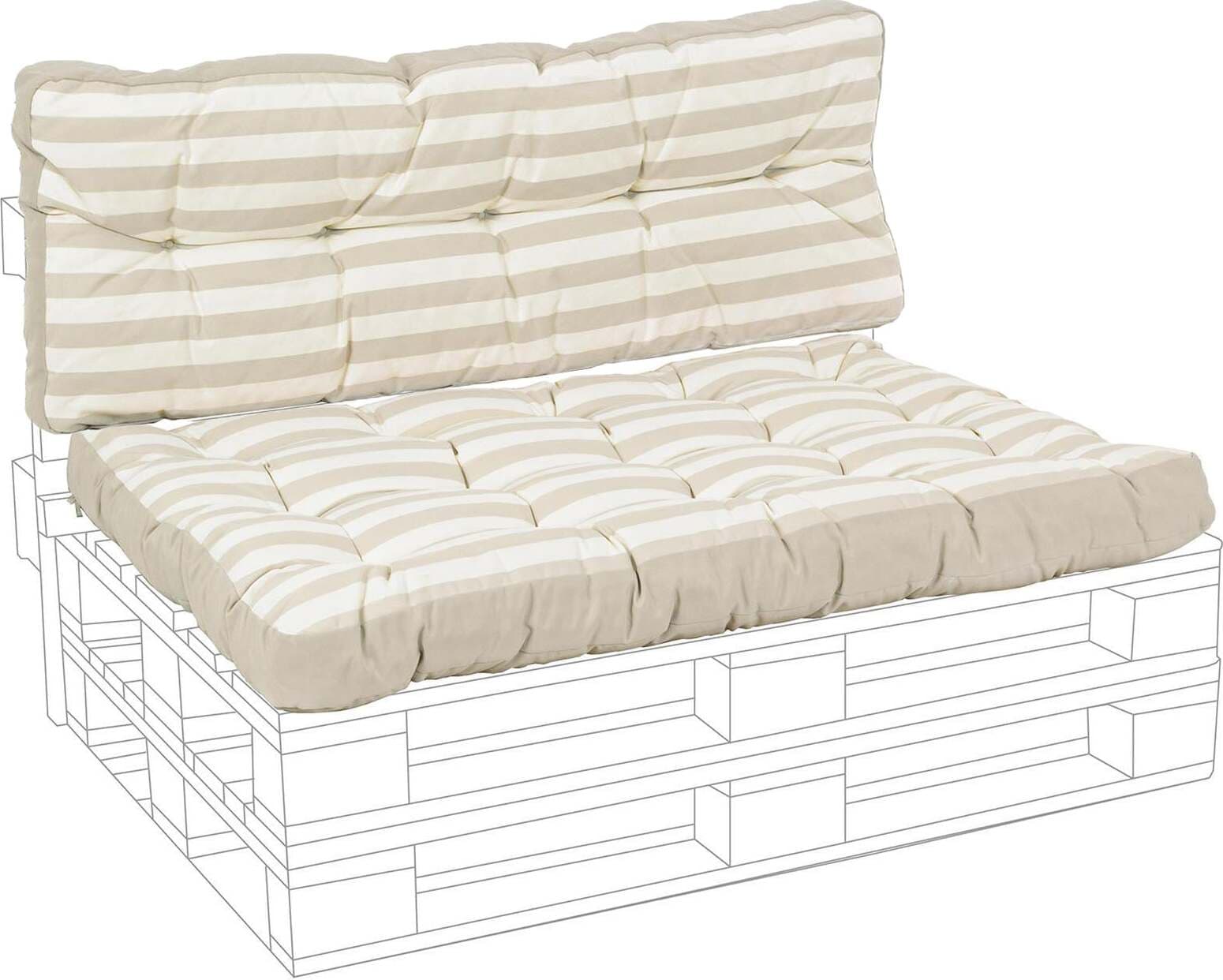 Cuscino imbottito per pedane in legno divani con bancali 120 cm Giardino e giardinaggio/Arredamento da giardino e accessori/Cuscini/Cuscini per divani Decor Space - Altamura, Commerciovirtuoso.it