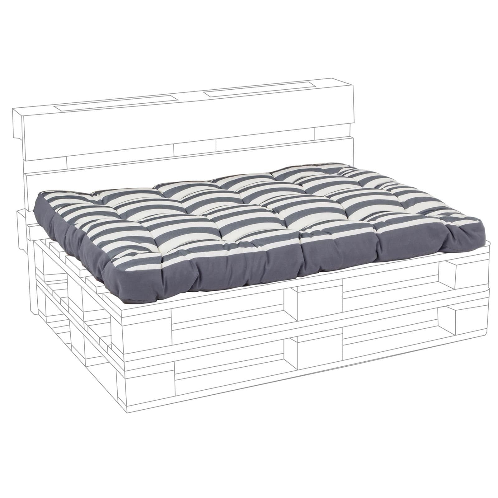 Cuscino imbottito per pedane in legno divani con bancali 120 cm in Cuscini per divani Decor Space - Altamura, commercioVirtuoso.it
