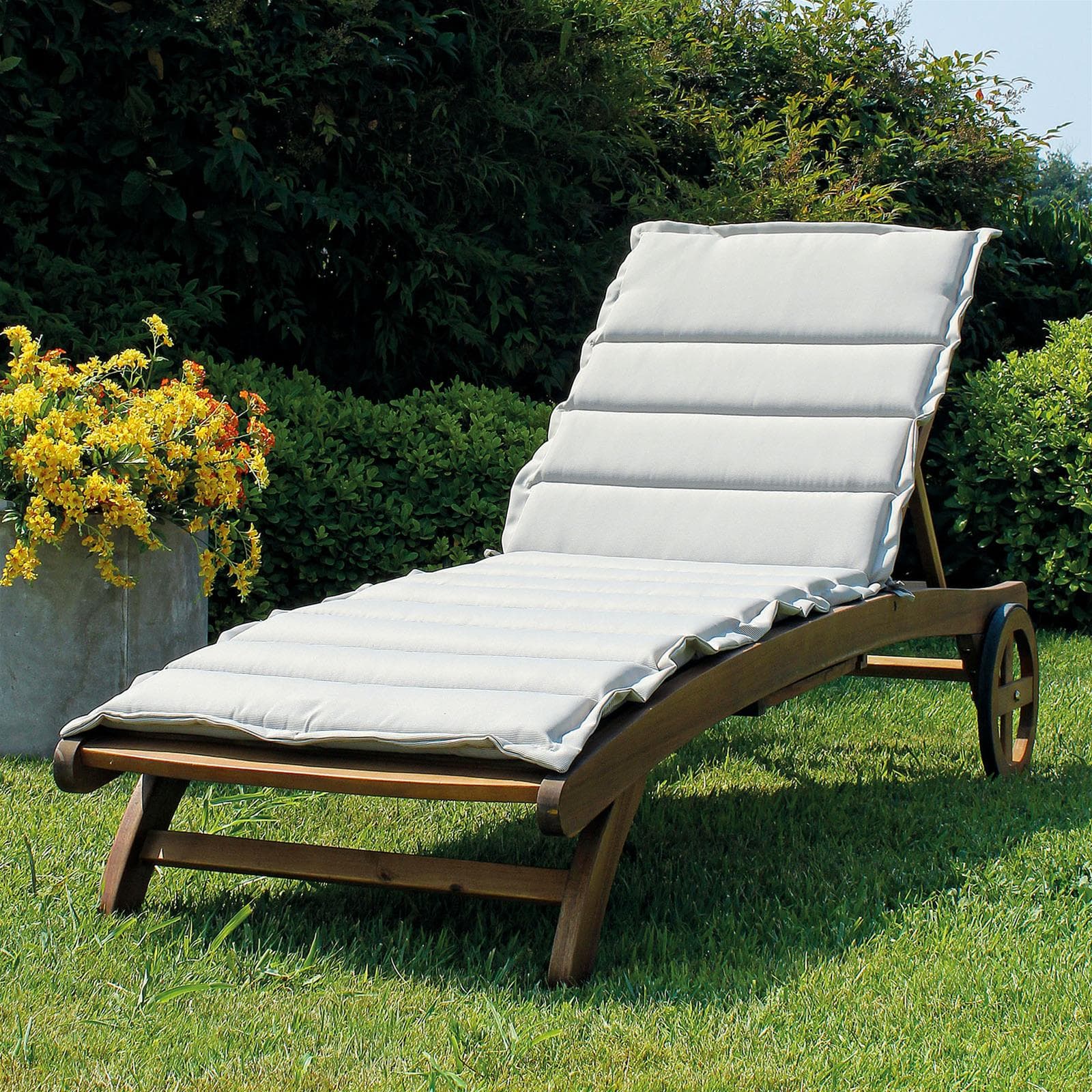 CUSCINI CUSCINO LETTINO LETTO BRANDINA GRIGIO TRAPUNTATO 181 X 52 CM GIARDINO ESTERNO SPIAGGINA