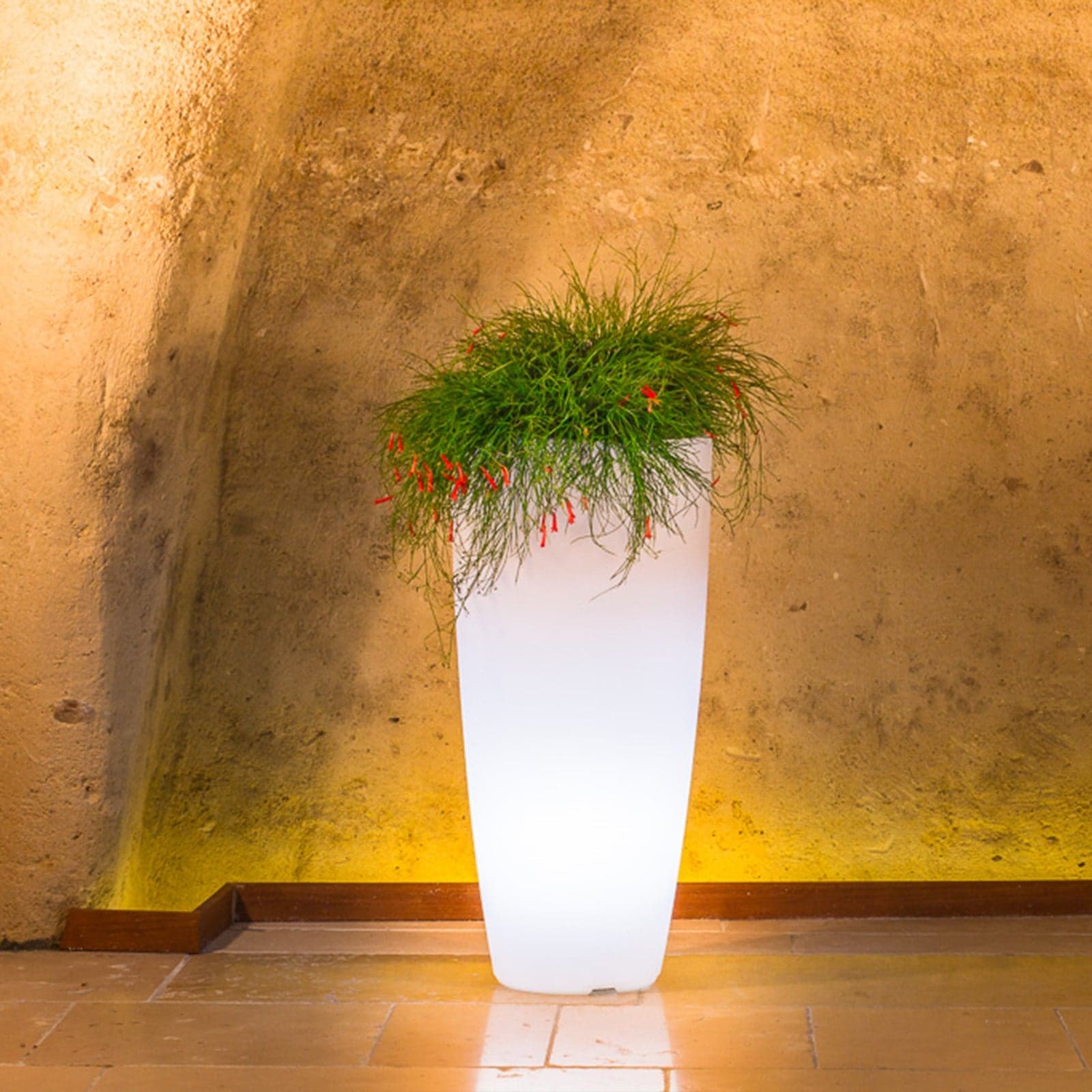 Vaso luminoso Stilo Round Bright decorazione con led per esterno "Made in Italy" - 13
