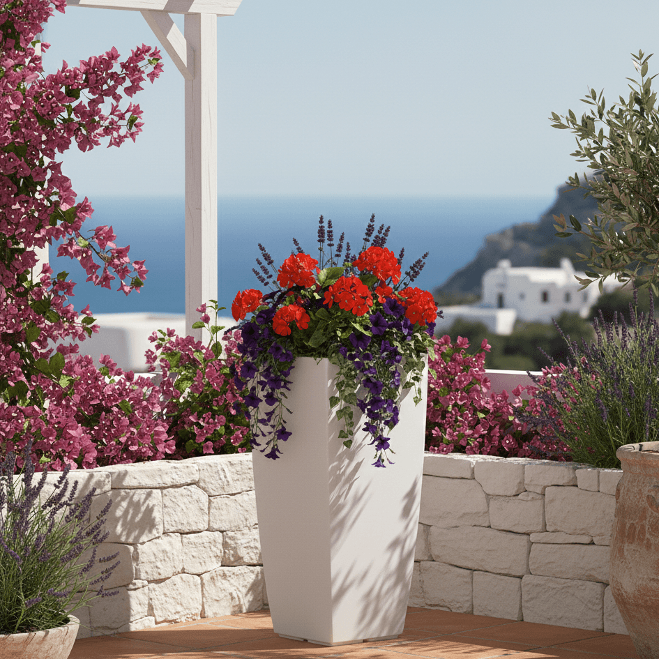 Vaso luminoso Stilo Round Bright decorazione con led per esterno "Made in Italy" - 10