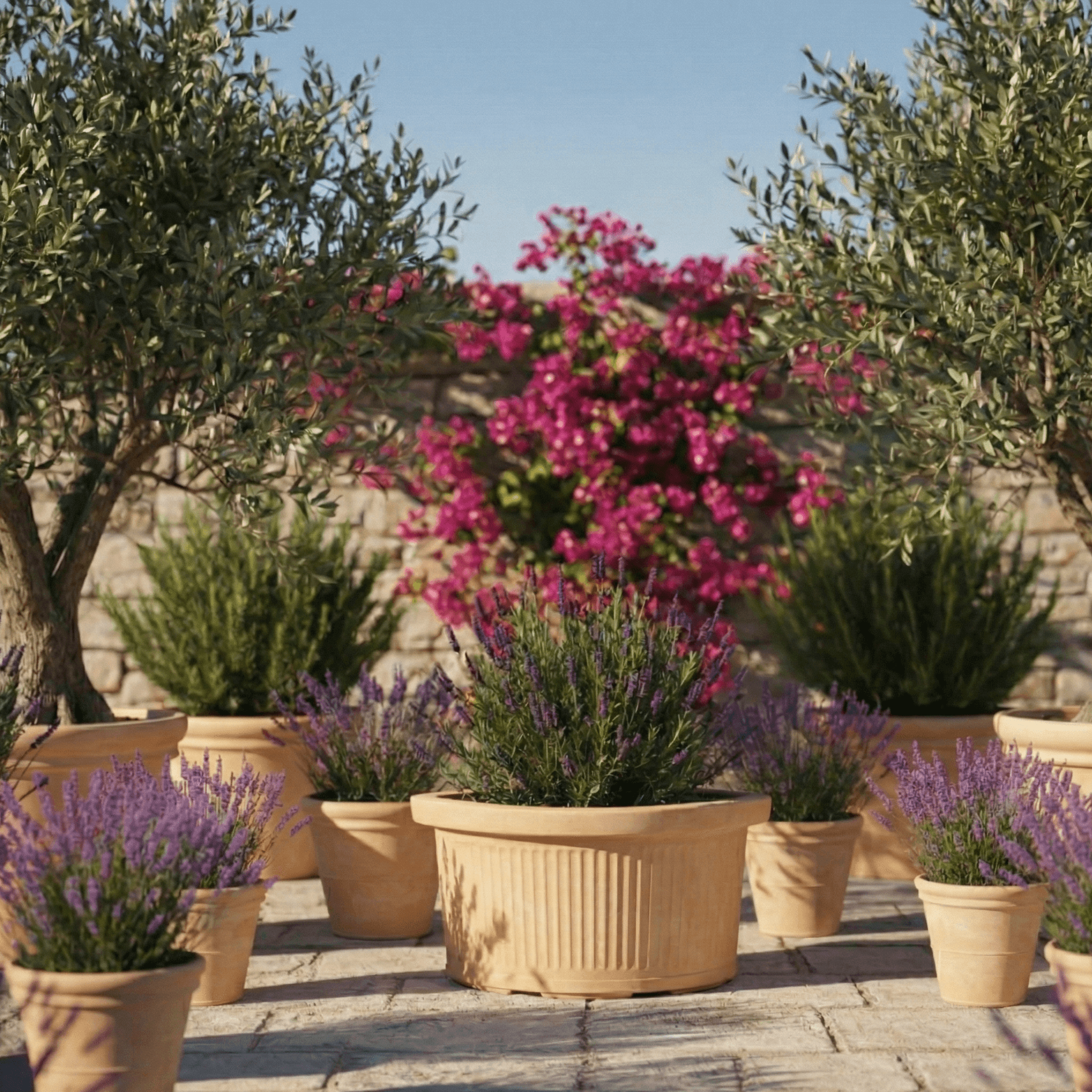 Vaso Angolare Millerighe in resina decorazione per fiori e piante "Made in Italy" - 11