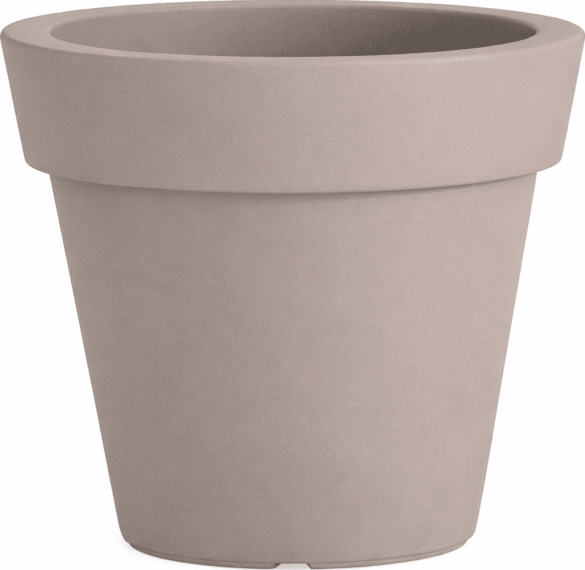 Vaso Cromia Gemma per piante decorazione tinta unita in resina "Made in Italy" – Ø 50 cm, Tortora – Monacis – pianta