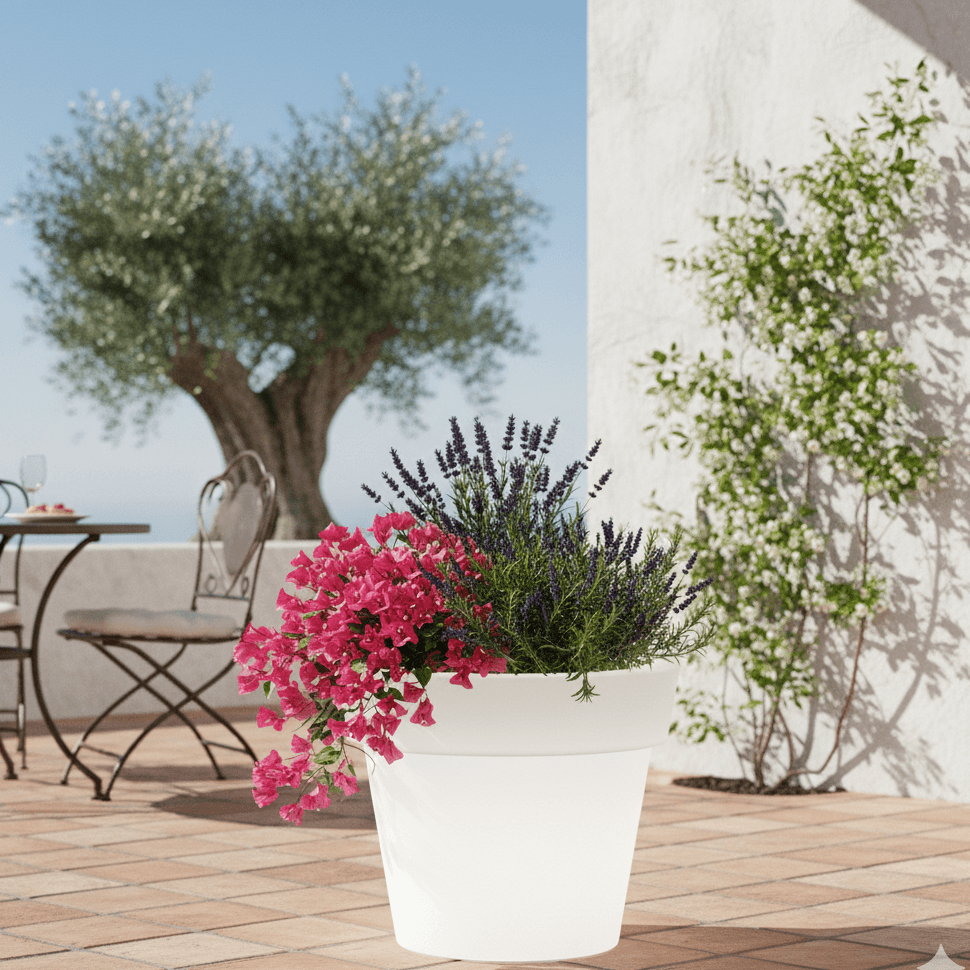 Vaso luminoso Gemma Bright rotondo con led lanterna decorazione "Made in Italy" per esterno - 11