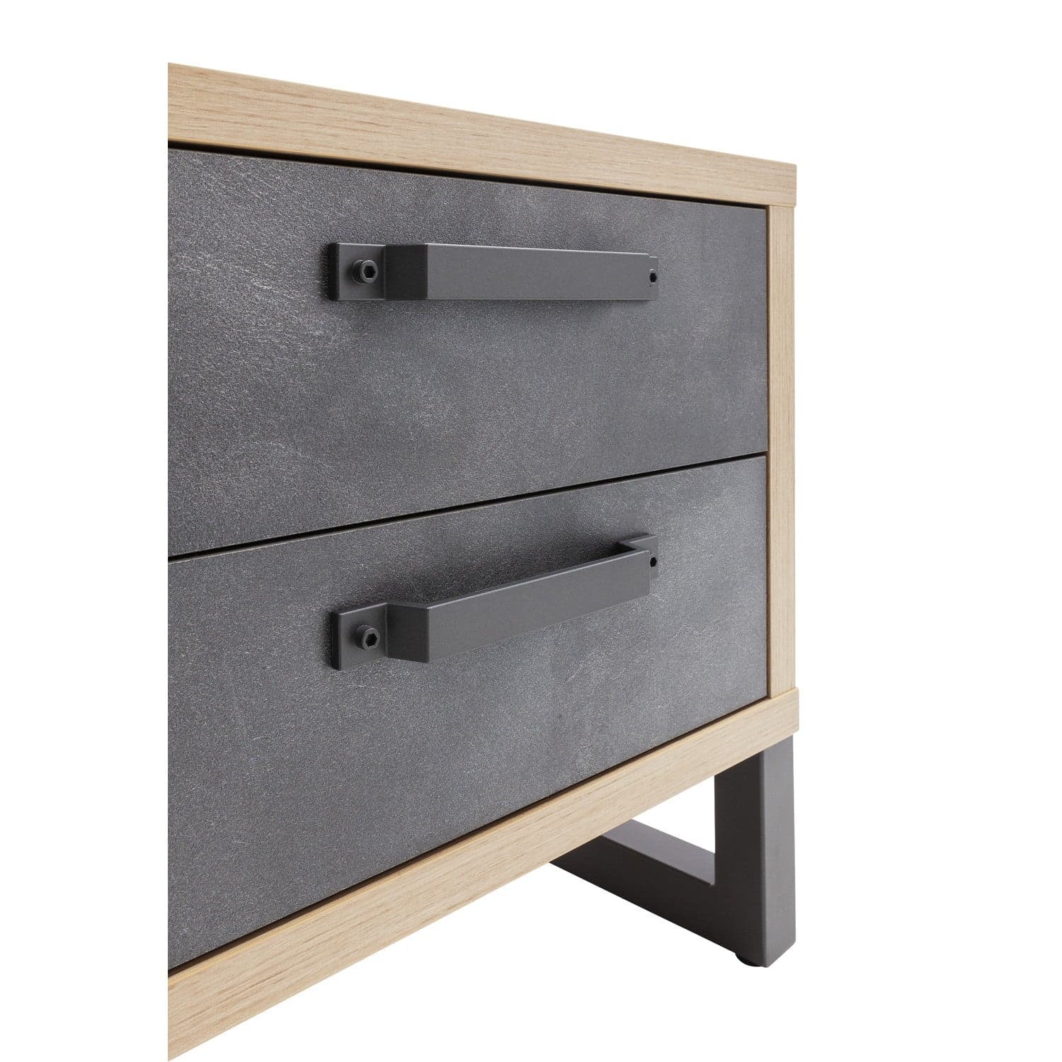 Comodino con 2 cassetti rovere e cemento modello industrial arredamento moderno in Comodini Decor Space - Altamura, commercioVirtuoso.it