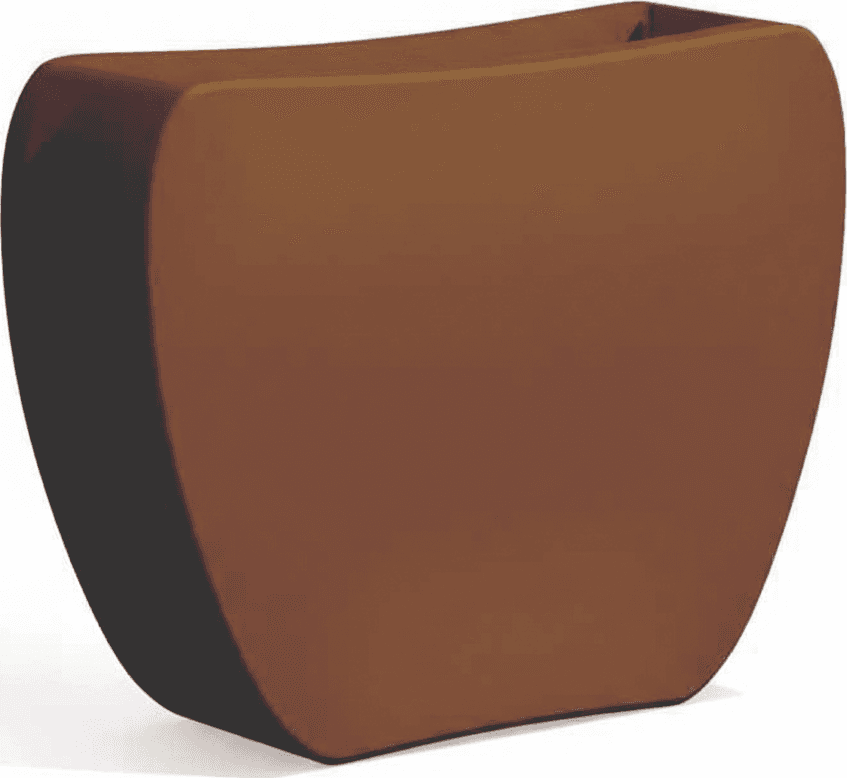 Vaso Cromia Heart per piante decorazione tinta unita in resina "Made in Italy" – Marrone – Monacis – pelle