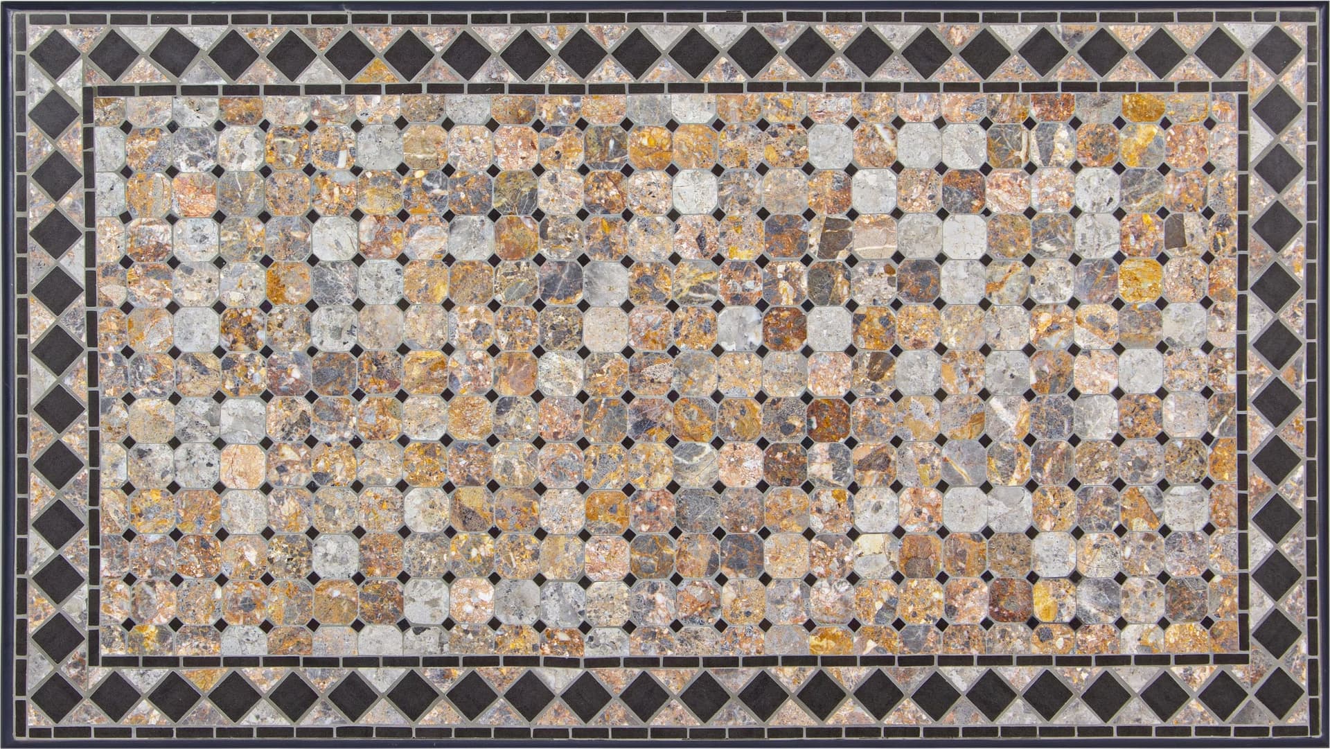 Tavolo con mosaico "Berkley" in acciaio verniciato e piano in ceramica da giardino 160 cm in Tavoli standard Decor Space - Altamura, commercioVirtuoso.it