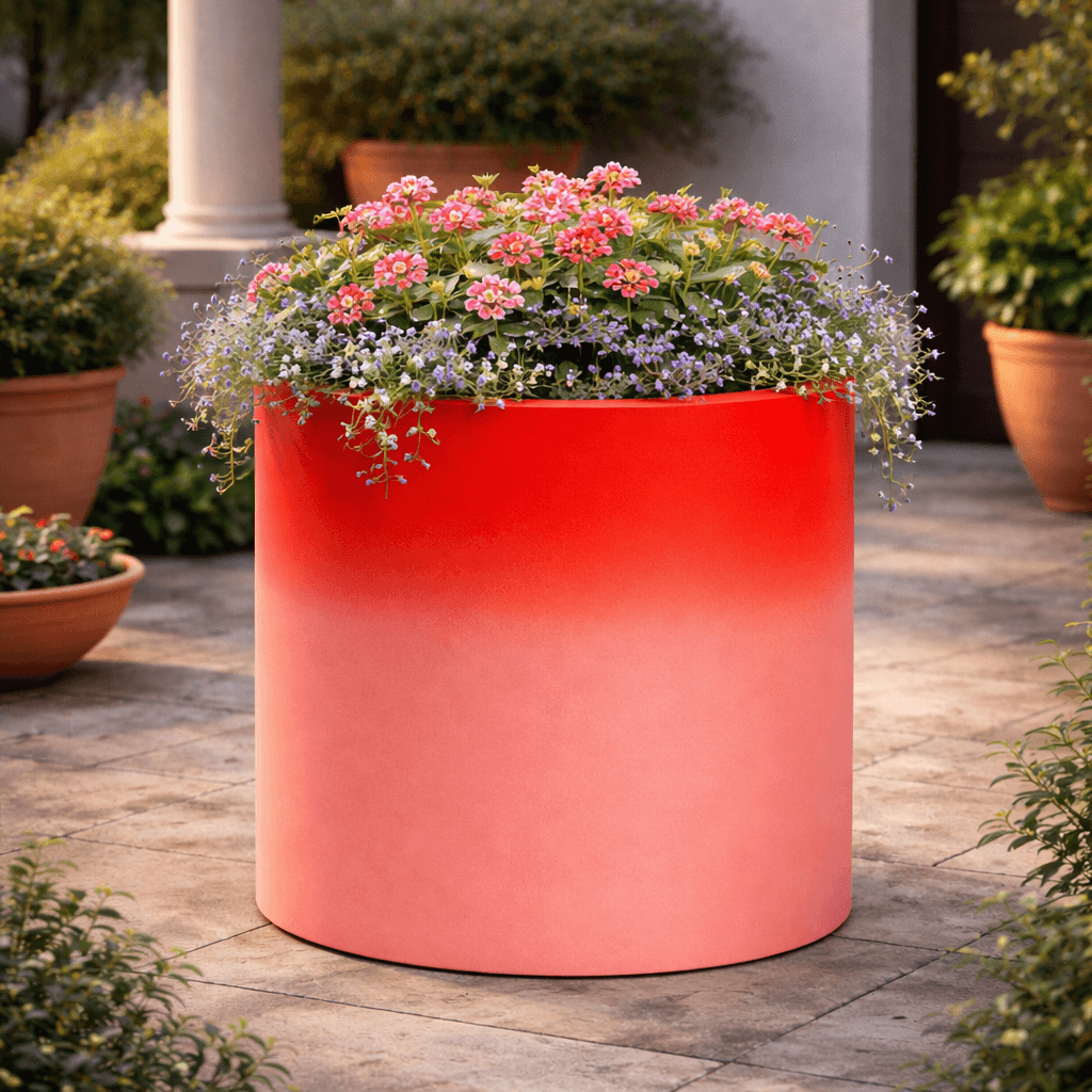 Vaso luminoso Venusio Bright rotondo decorazione con led per esterno "Made in Italy" - 13