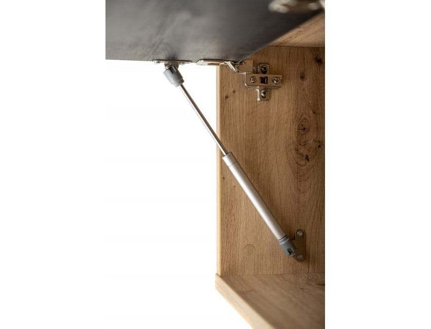 Pensile orizzontale per soggiorno "Vitruvia" rovere e nero con anta a ribalta 150 cm in Mensole da muro Decor Space - Altamura, commercioVirtuoso.it