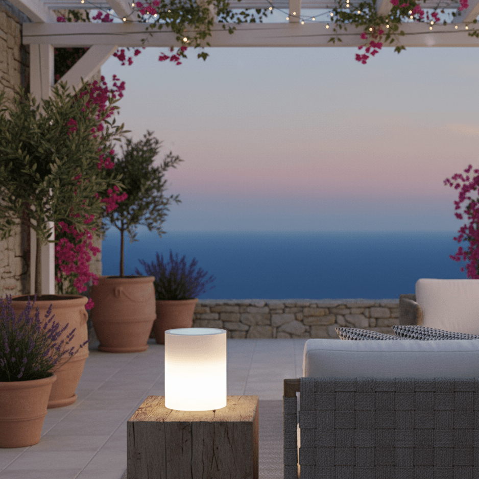 Tavolino Relax Bright con led luminosi con piano in vetro per esterno "Made in Italy" - 10