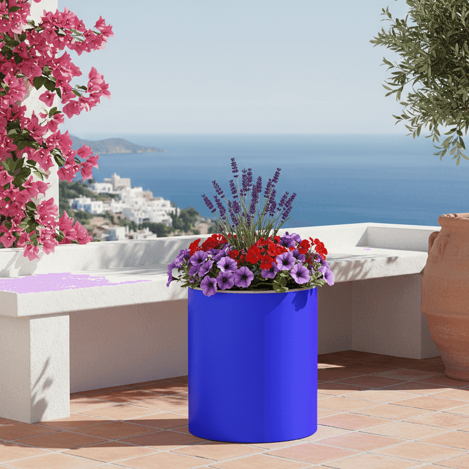 Tavolino Relax Bright con led luminosi con piano in vetro per esterno "Made in Italy"