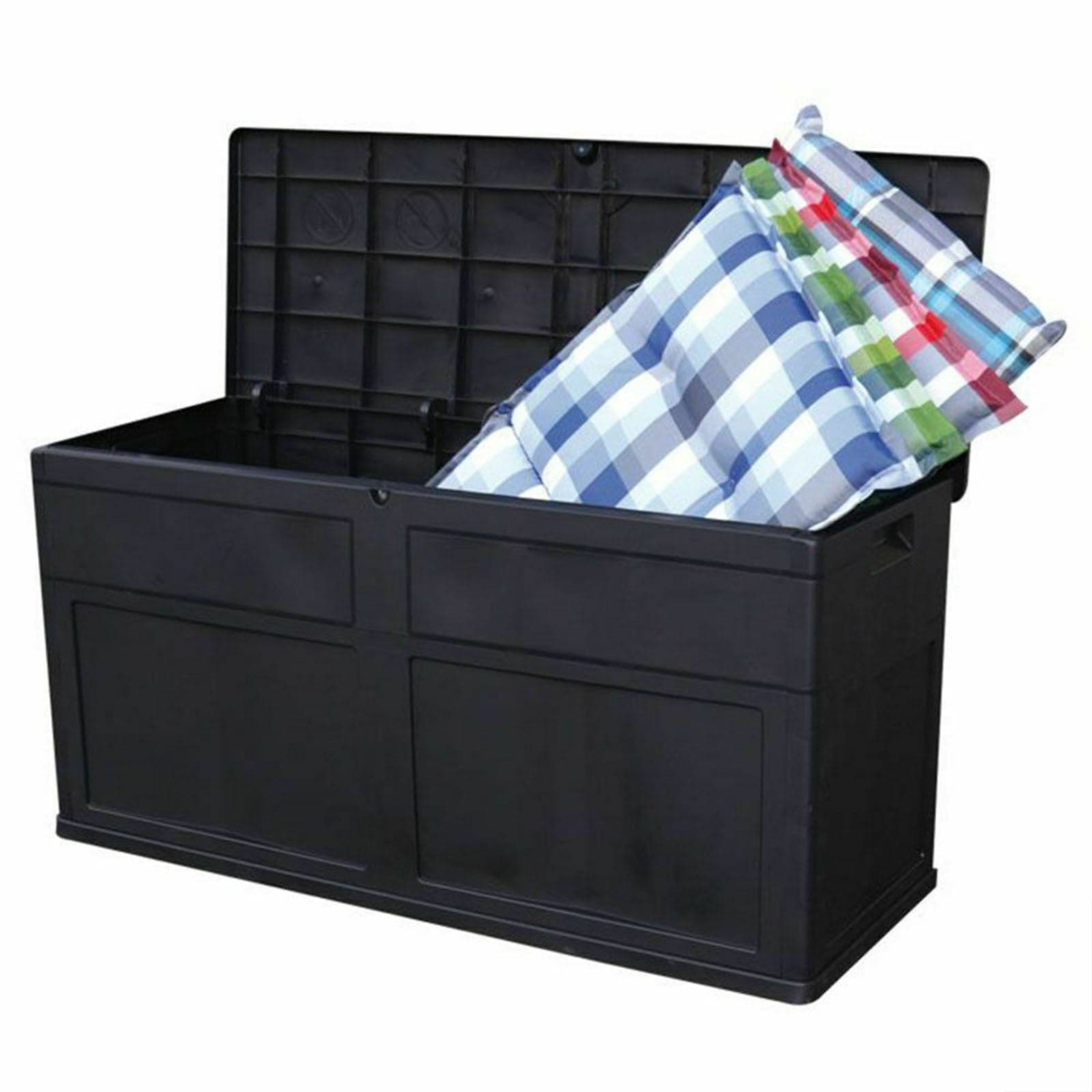 Baule in resina cassapanca multiuso da esterno con ruote lt 320 da 119 cm in Bauli e contenitori Decor Space - Altamura, commercioVirtuoso.it