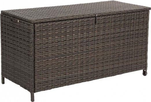 Baule Cassapanca Porta Cuscini in Polyrattan Da Esterno Con Ruote E Maniglia Giardino e giardinaggio/Organizzazione esterni e alloggiamento/Bauli e contenitori Decor Space - Altamura, Commerciovirtuoso.it