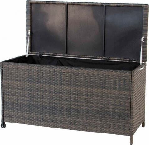 Baule Cassapanca Porta Cuscini in Polyrattan Da Esterno Con Ruote E Maniglia Giardino e giardinaggio/Organizzazione esterni e alloggiamento/Bauli e contenitori Decor Space - Altamura, Commerciovirtuoso.it
