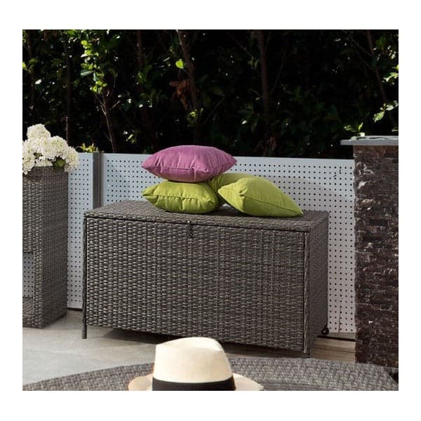 Baule cassapanca porta cuscini in Polyrattan da esterno con ruote e maniglia in Bauli e contenitori Decor Space - Altamura, commercioVirtuoso.it