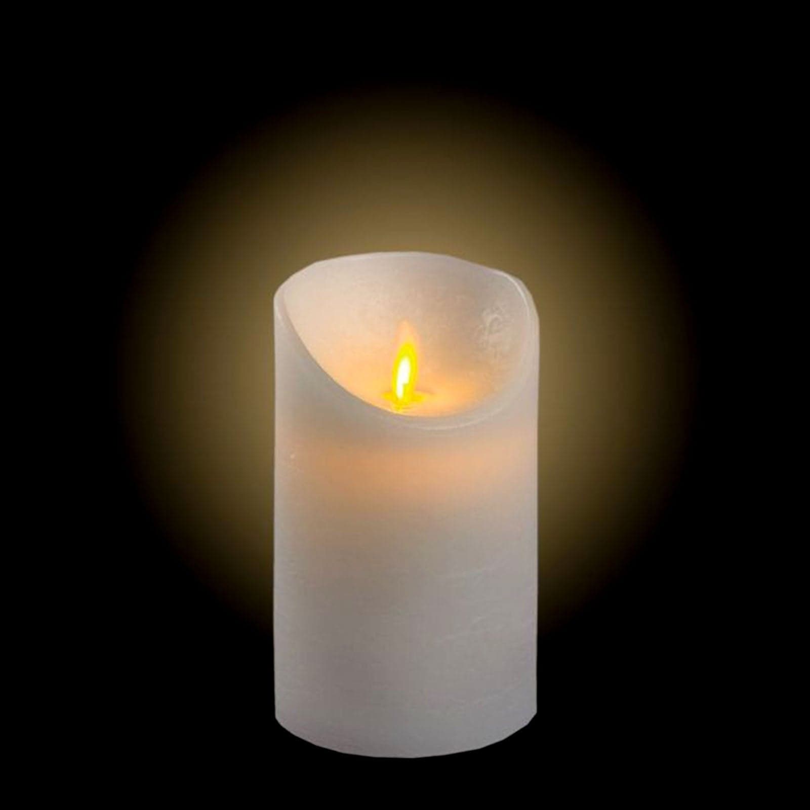 Candela Rustic a led effetto fiamma, decorazione da interni per centrotavola in Candele a colonna Decor Space - Altamura, commercioVirtuoso.it