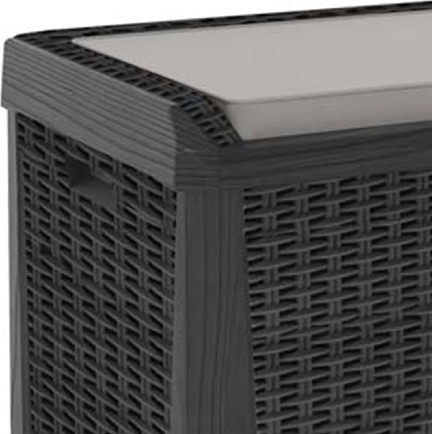 Baule in resina cassapanca multiuso da esterno con ruote lt 560 effetto Rattan 149 cm in Bauli e contenitori Decor Space - Altamura, commercioVirtuoso.it
