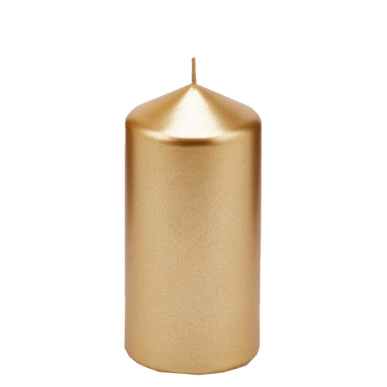 Candela classica cera dorata moccolo decorazione luminosa gold per ambienti in Candele a colonna Decor Space - Altamura, commercioVirtuoso.it