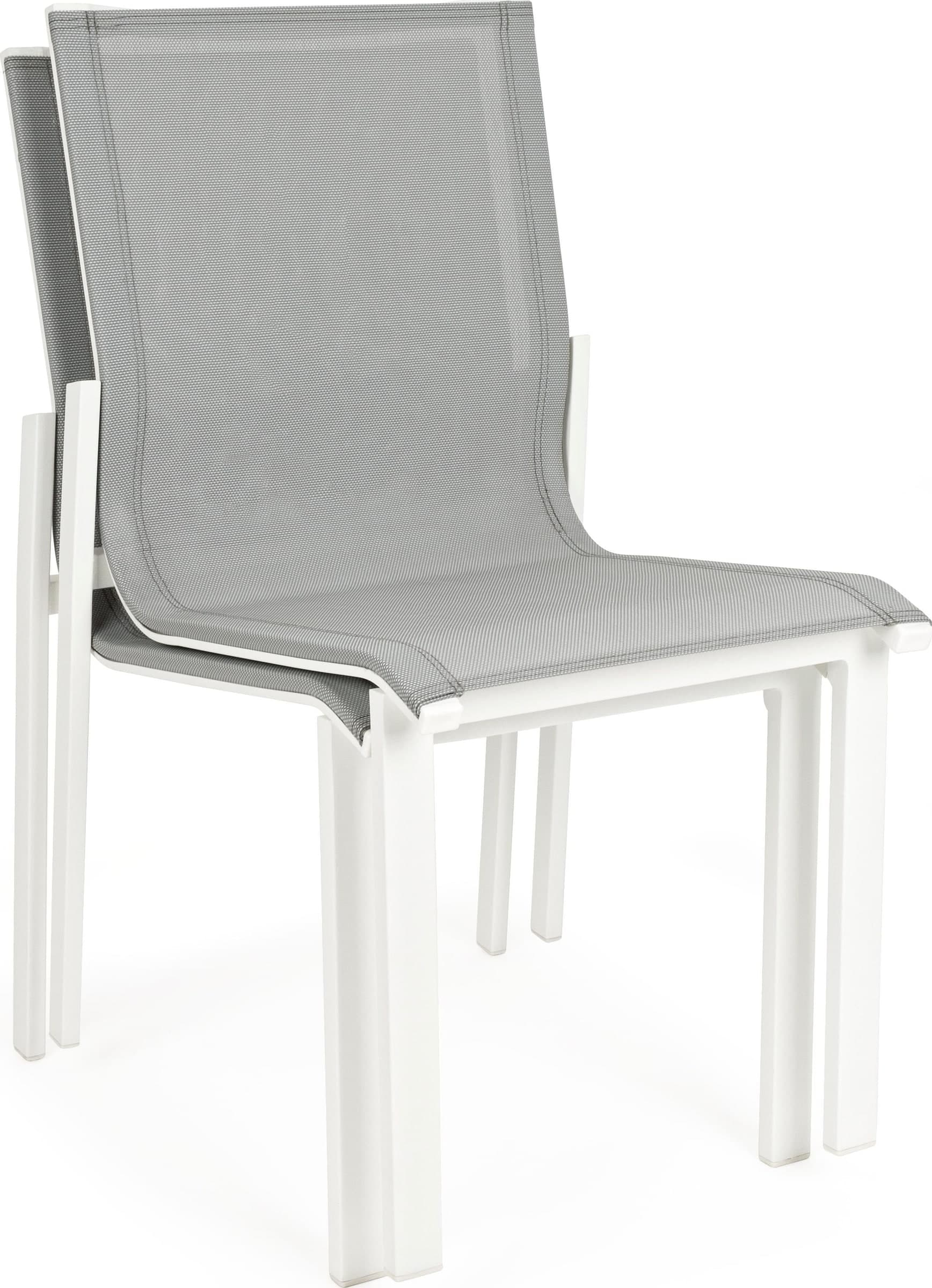 Sedia "Atlantic" struttura in alluminio verniciato e texilene per giardino e veranda - 12