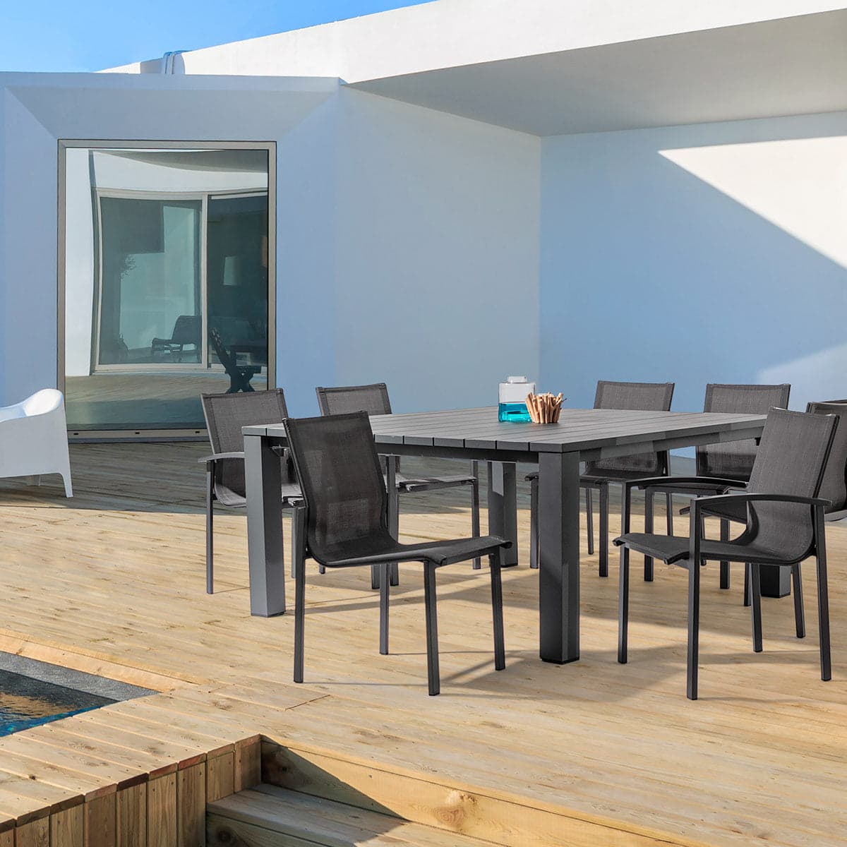 Sedia "atlantic" Struttura in Alluminio Verniciato E Texilene per Giardino E Veranda Giardino e giardinaggio/Arredamento da giardino e accessori/Sedie/Sedie per tavolo da giardino Decor Space - Altamura, Commerciovirtuoso.it