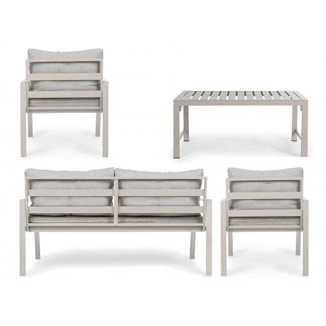 Salottino moderno per esterno "Lorillard" in alluminio con cuscini da giardino e veranda in Set di mobili Decor Space - Altamura, commercioVirtuoso.it