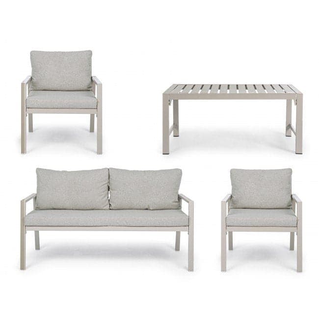 Salottino moderno per esterno "Lorillard" in alluminio con cuscini da giardino e veranda in Set di mobili Decor Space - Altamura, commercioVirtuoso.it