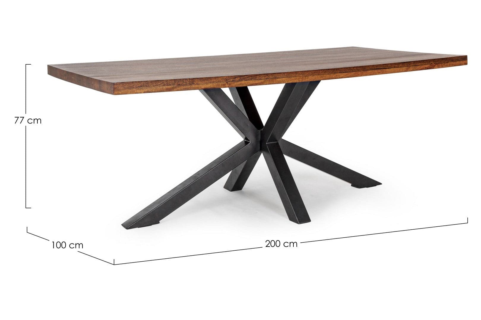 Tavolo Arnav rettangolare, con gambe, piano in legno di mango da 200 x 100 cm in Tavoli da sala da pranzo Decor Space - Altamura, commercioVirtuoso.it