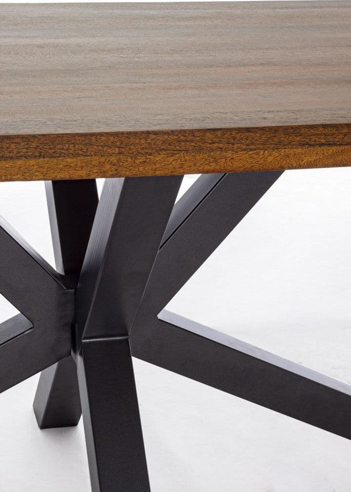 Tavolo Arnav rettangolare, con gambe, piano in legno di mango da 200 x 100 cm in Tavoli da sala da pranzo Decor Space - Altamura, commercioVirtuoso.it