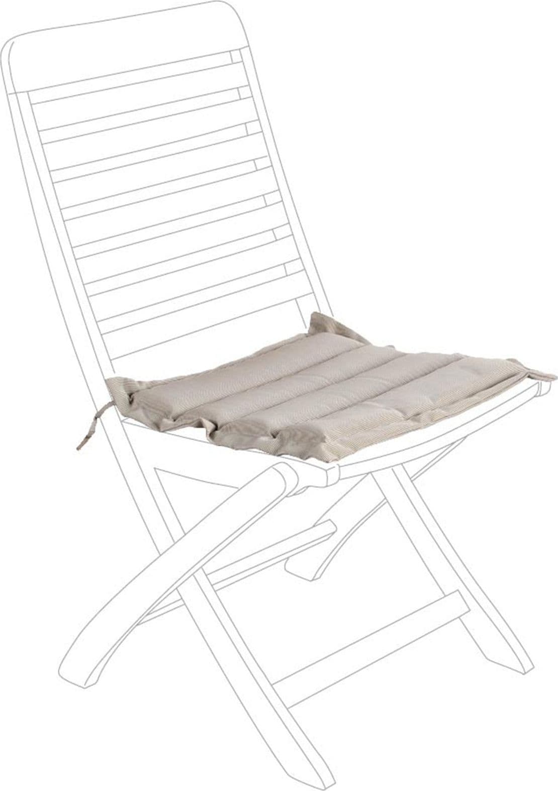 Cuscino trapuntato solo seduta per sedie da esterno e giardino idrorepellente