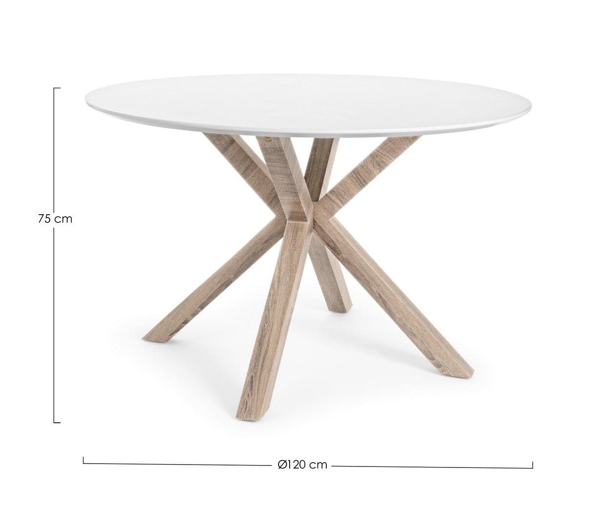 Tavolo Star Kenya con gambe, piano in MDF laccata, Ø120 x 75 cm Casa e cucina/Arredamento/Sala da pranzo/Tavoli da sala da pranzo Decor Space - Altamura, Commerciovirtuoso.it