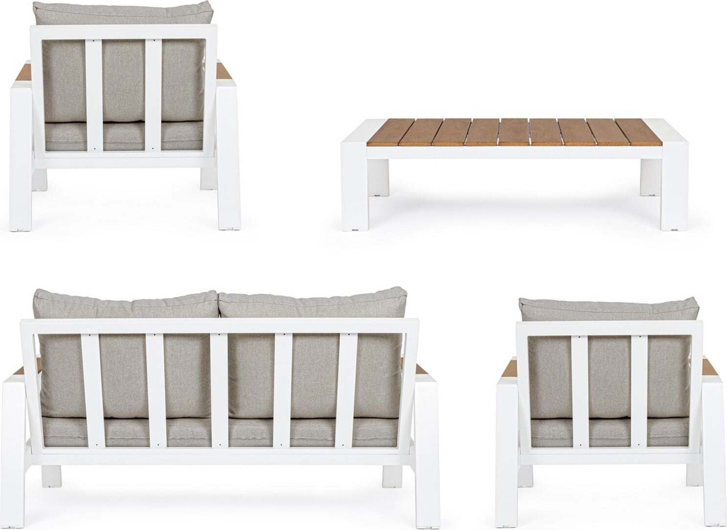 Salottino moderno ''Einar'' in alluminio e polywood da giardino e veranda Giardino e giardinaggio/Arredamento da giardino e accessori/Set di mobili Decor Space - Altamura, Commerciovirtuoso.it