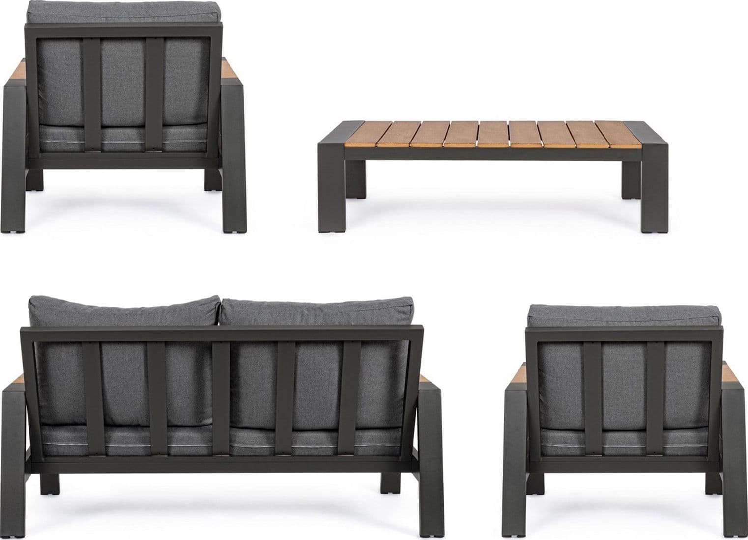 Salottino moderno ''Einar'' in alluminio e polywood da giardino e veranda Giardino e giardinaggio/Arredamento da giardino e accessori/Set di mobili Decor Space - Altamura, Commerciovirtuoso.it