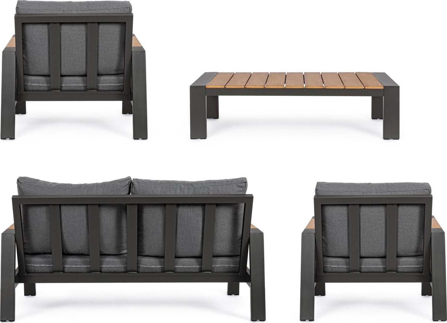Salottino moderno ''Einar'' in alluminio e polywood da giardino e veranda Giardino e giardinaggio/Arredamento da giardino e accessori/Set di mobili Decor Space - Altamura, Commerciovirtuoso.it