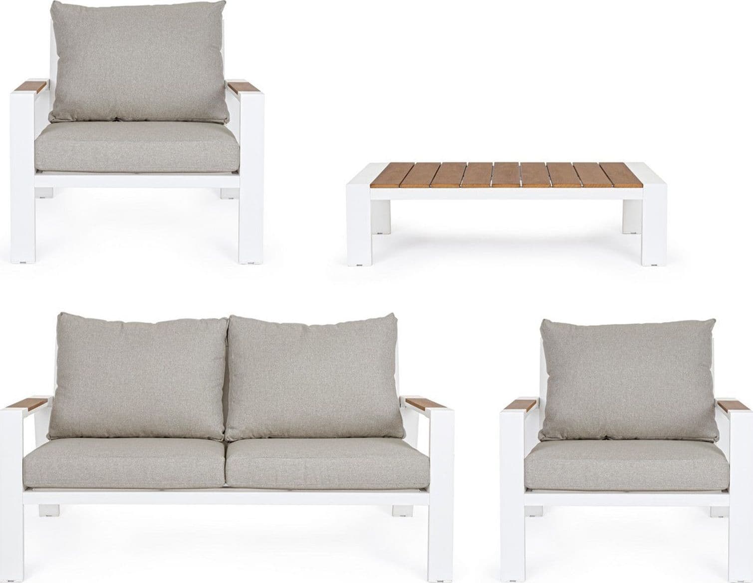 Salottino moderno ''Einar'' in alluminio e polywood da giardino e veranda Giardino e giardinaggio/Arredamento da giardino e accessori/Set di mobili Decor Space - Altamura, Commerciovirtuoso.it